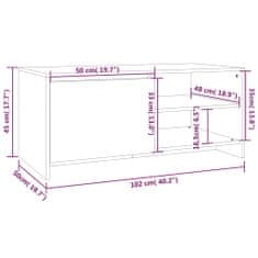 Vidaxl Konferenčný stolík hnedý dub 102x50x45 cm spracované drevo