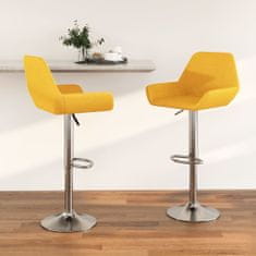Vidaxl Barové stoličky 2 ks horčicovo-žlté látkové