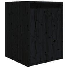 Vidaxl TV skrinky, 3 ks, čierne, masívne borovicové drevo