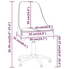 Vidaxl Otočná kancelárska stolička tmavosivá látková