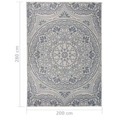 Petromila vidaXL Vonkajší koberec s plochým tkaním 200x280 cm modrý vzorovaný