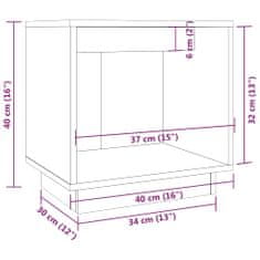 Vidaxl Nočné stolíky 2 ks sivé 40x30x40 cm masívne borovicové drevo