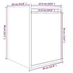 Vidaxl Nástenné skrinky 2 ks sivé 30x30x40 cm masívna borovica