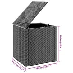 Petromila vidaXL Záhradný úložný box z polyratanu 100x97,5x104 cm sivý
