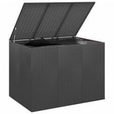 Petromila vidaXL Záhradný box na vankúše z polyratanu 145x100x103 cm čierny