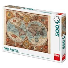 Historická mapa sveta: puzzle 500 dielikov