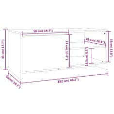 Vidaxl Konferenčný stolík lesklý biely 102x50x45 cm spracované drevo