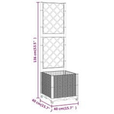Petromila vidaXL Záhradný kvetináč s mriežkou čierny 40x40x136 cm PP