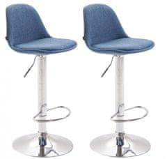 BHM Germany Barová stolička Kiel (SET 2 ks), textil, modrá