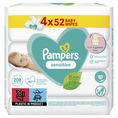 Pampers Vlhčené obrúsky Sensitive 4 x 52 ks