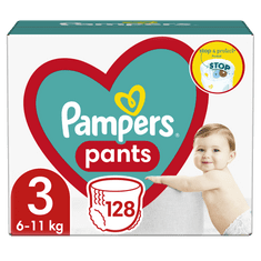 Pampers Plienkové Nohavičky Pants Veľkosť 3, 128 ks, 6kg-11kg