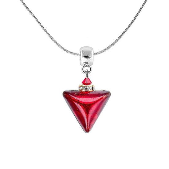 Lampglas Zvodný náhrdelník Red Triangle s 24-karátovým zlatom v perle Lampglas NTA4