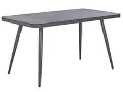 Beliani Kovový záhradný jedálenský stôl 140 x 80 cm sivý LIPARI