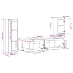 Vidaxl TV skrinky 4 ks medovo-hnedá masívna borovica