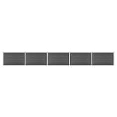 Petromila vidaXL Sada plotových panelov WPC 872x105 cm čierna