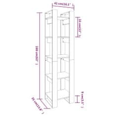 Vidaxl Knižnica/deliaca stena biela 41x35x160 cm masívna borovica
