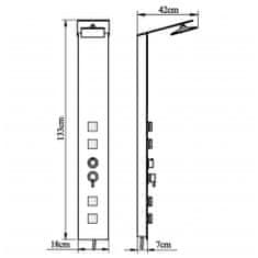 Petromila vidaXL Hnedý sprchový panel, sklenený dizajn