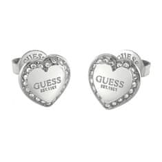 Guess Blyštivé srdiečkové náušnice Fine Heart JUBE01427JWRHT/U