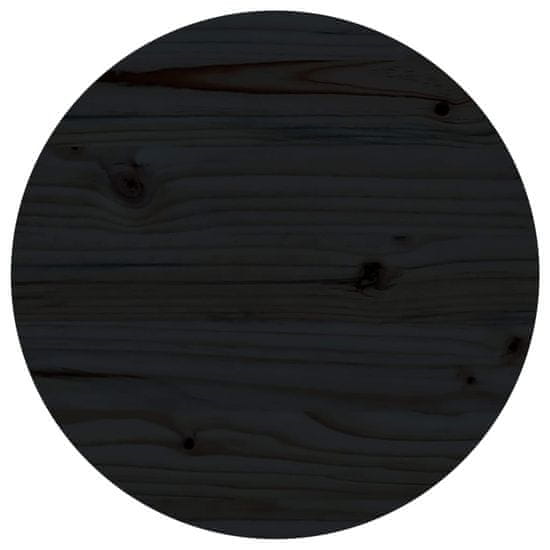 Vidaxl Stolová doska čierna Ø40x2,5 cm masívna borovica