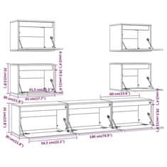 Vidaxl TV skrinky, 7 ks, masívne borovicové drevo
