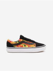 Vans Oranžovo-čierne detské vzorované semišové tenisky VANS Flame Camo 30 1/2