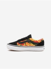 Vans Oranžovo-čierne detské vzorované semišové tenisky VANS Flame Camo 30 1/2