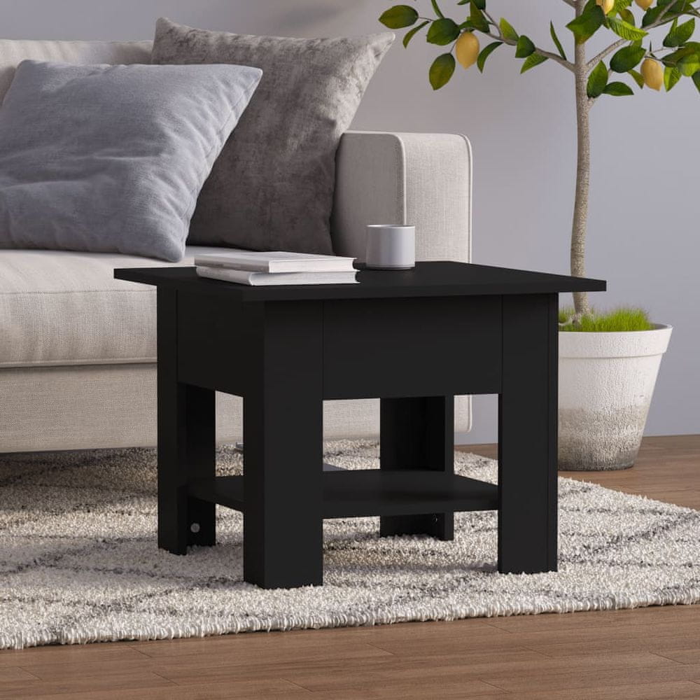 Vidaxl Konferenčný stolík, čierny, 55x55x42 cm, drevotrieska