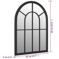 Petromila vidaXL Záhradné zrkadlo čierne 60x45 cm exteriérové železo