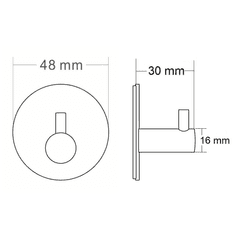 SAPHO , Vešiačik samolepiaci, guľatý, čierna matná, 32204