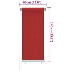 Vidaxl Vonkajšia zatemňovacia roleta 60x140 cm červená HDPE