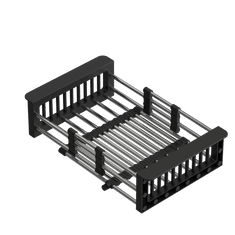 Gramax Nastaviteľný košík do drezu čierny/nerezový