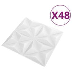 Vidaxl 3D nástenné panely 48 ks 50x50 cm origami biele 12 m²