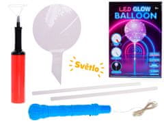 Mikro Trading Svietiaci nafukovací balón na batérie s LED svetlom v krabici