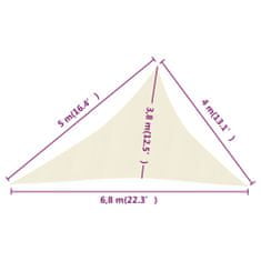Vidaxl Tieniaca plachta 160 g/m² krémová 4x5x6,8 m HDPE