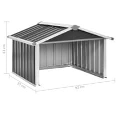 Petromila vidaXL Prístrešok na robotickú kosačku 92x97x63 cm oceľový antracitový