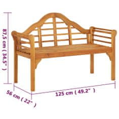 Vidaxl Záhradná lavička 125 cm akáciový masív