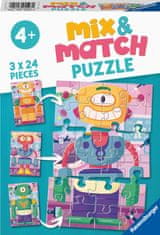 Ravensburger Mix & Match Roztomilí roboti 3×24 dielikov