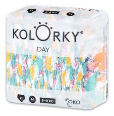 KOLORKY DAY Plienky jednorazové eko, štetec M (5-8 kg) 21 ks