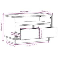 Vidaxl TV skrinka čierna 60x35x37 cm masívna borovica