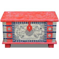 Vidaxl Úložná truhlica z mangového dreva, červená, 80x40x45 cm