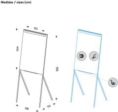 rocada Flipchart 605V22, magnetický, na skladacích nohách