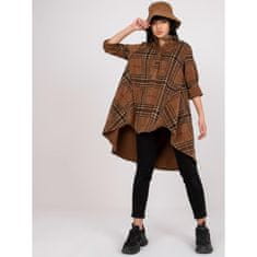 Factoryprice Dámska oversize kockovaná tunika GIEZELLE dark beige EM-TU-VG82277.39P_386296 Univerzálne