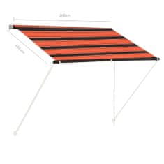 Vidaxl Zaťahovacia markíza 200x150 cm oranžová a hnedá