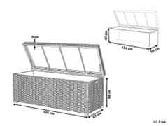 Beliani Záhradný box 158 x 63 cm ratanový biely MODENA