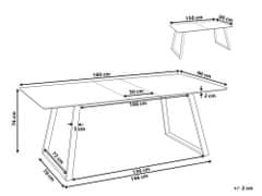 Beliani Rozkladací jedálenský stôl 150/180 x 90 cm čierny TOURAN