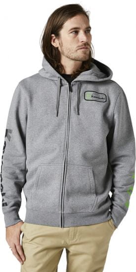 FOX mikina KAWASAKI FLEECE Zip heather graphite