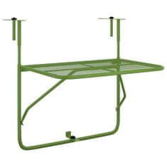 Petromila vidaXL Balkónový stôl zelený 60x40 cm oceľ