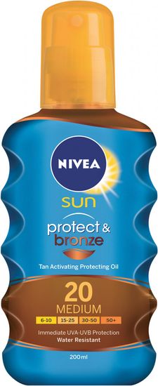 Nivea Sun Olej na opaľovanie Protect & Bronze SPF 20 200 ml