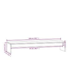 Vidaxl Stojan na monitor biely 100x27x15 cm masívna borovica