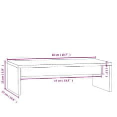 Vidaxl Stojan na monitor medovo-hnedý 50x27x15 cm masívna borovica